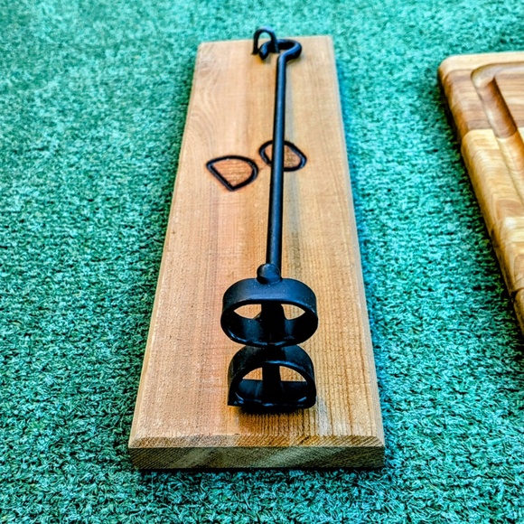D O Letter Branding Iron Steak/Bread/Meat Brand Iron+2 Wood Cutting Boards New - Picture 2 of 6